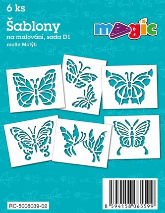 MAGIC papierové šablóny na maľovanie MOTÝLI