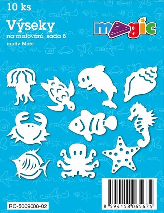 Papírové výseky MAGIC, 4 - 7cm, 10ks, sada 8 - Moře