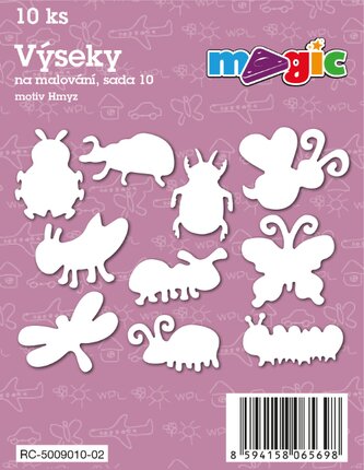 Papírové výseky MAGIC, 4 - 7cm, 10ks, sada 10 - Hmyz