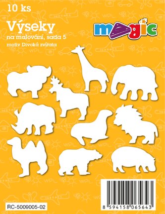 Papírové výseky MAGIC, 4 - 7cm, 10ks, sada 5 - Divoká zvířata