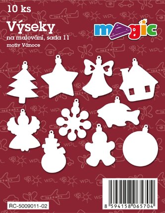 Papírové výseky MAGIC, 4 - 7cm, 10ks, sada 11 - Vánoce