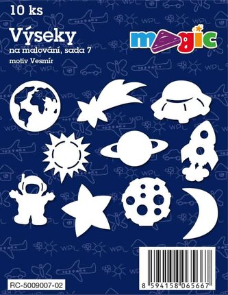 Papírové výseky MAGIC, 4 - 7cm, 10ks, sada 7 - Vesmír
