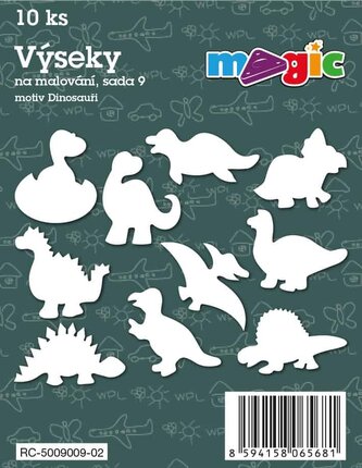 Papírové výseky MAGIC, 4 - 7cm, 10ks, sada 9 - Dinosauři