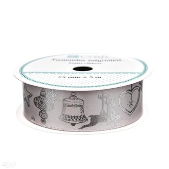 Tasiemka satynow Lovable Christmas 25mmx5m beżowa