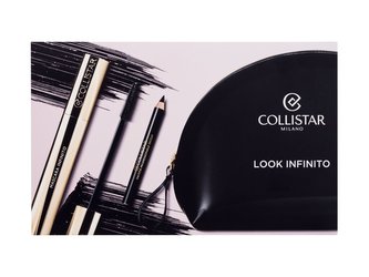 Collistar Infinito řasenka Inifinito 11 ml + tužka na oči Professional Eye Pencil 0,8 g Black + kosmetická taštička