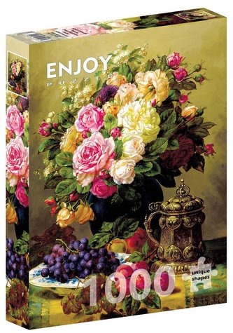 Puzzle 1000 Martwa natura z różami, Jean-Baptiste