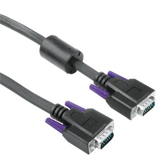 Hama VGA propojovací kabel, 15pin., 75 ohmů, ferity, 1,8 m, černý