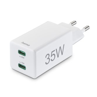 Hama rychlá USB nabíječka, 2x USB-C PD/QC, 35 W