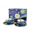 Porcelánový hrnek espesso s podtalířkem Starry Night inspired by Van Gogh 110 ml, sada 2 ks v dárkovém boxu