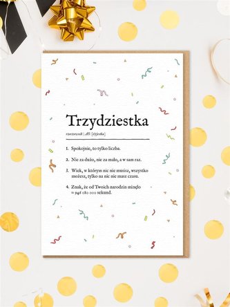 Karnet Urodziny - trzydziestka