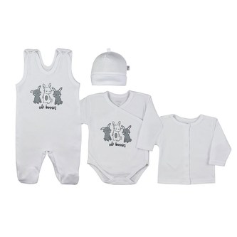 4-dílná kojenecká souprava Koala Rabbit white - velikost 50