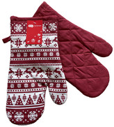 Kuchyňské rukavice chňapky CHRISTMASSY bílá/vínová 18x30 cm Essex