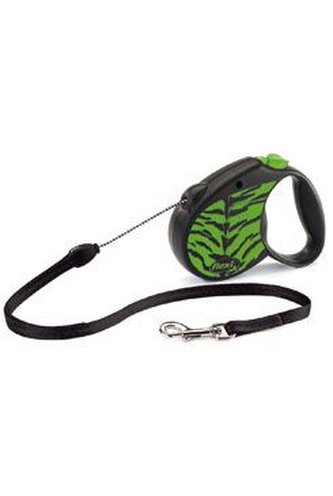 Vodítko FLEXI Safari tygr S lanko 5m/12kg zelená