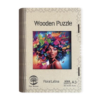 Dřevěné puzzle Květinová dívka A3