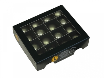 Skleněné baňky granite green 3 cm, sada 16 ks