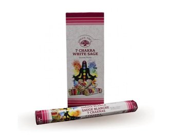 Indické vonné tyčinky Green Tree Sedm Čaker- Bílá Šalvěj 15 g