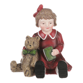 Dívka držící medvěda, polyresin.