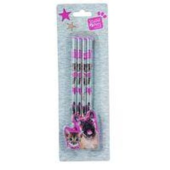 Zestaw 4 ołówków Studio Pets szary