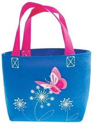 Filcowe robótki. Torebka niebieska motyl