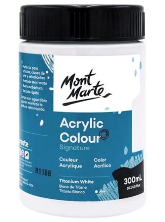 Mont Marte  Acrylová barva, 300ml, titanová bílá