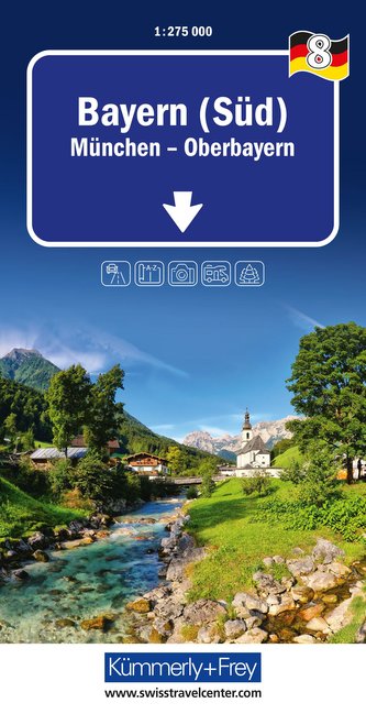 Bayern (Süd) Nr. 8 Regionalkarte Deutschland 1:275 000
