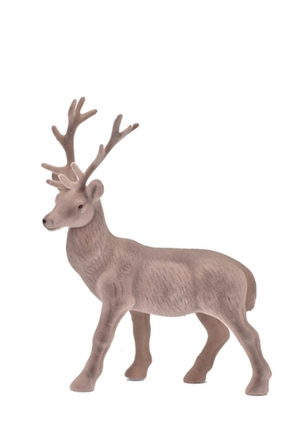 Velurový sob šedý 28 cm