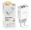 Aligator síťová nabíječka, 2x USB, smart IC, 2,4 A, bílá
