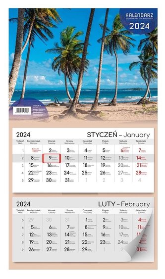 Kalendarz 2024 ścienny dwumiesięczny premium MIX