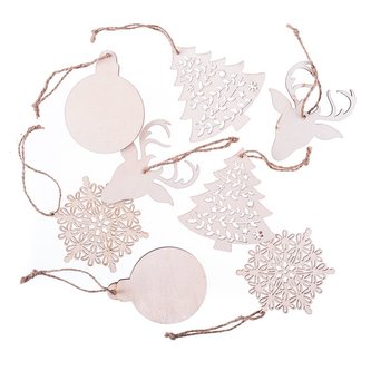 Zawieszki drewniane 8szt