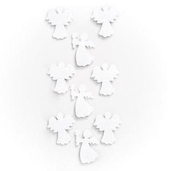 Naklejki brokatowe 3D aniołki 9szt