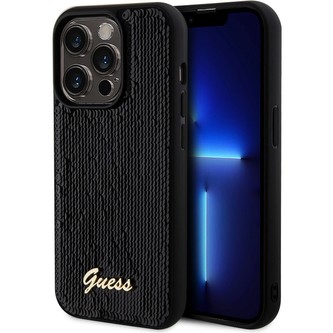 Guess Sequin Script Logo kryt iPhone 14 Pro Max černý