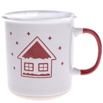 Keramický hrnek s domkem, bílý, 6/24