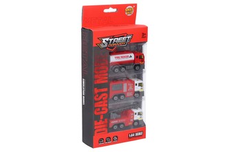 Auta hasičská kov plast 3 ks 8,5 cm