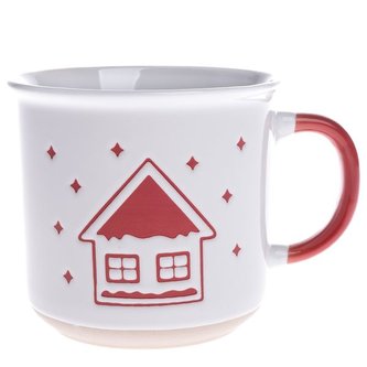 Keramický hrnek s domkem, bílý, 6/36