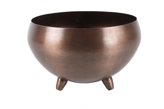 Kovový květináč na nožkách Farris 15x24,5 cm měděný