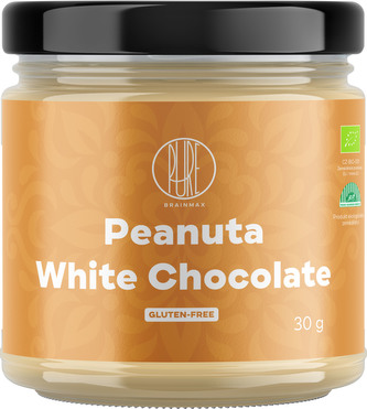 BrainMax Pure Peanuta, Arašídový krém s bílou čokoládou, BIO, 30 g