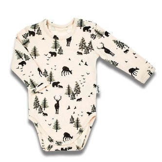 Kojenecké body s dlouhým rukávem Nicol Bambi zelená - velikost 80 (9-12m)