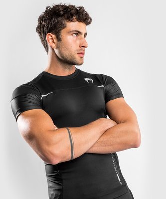 Rashguard Venum Tempest 2.0. krátký rukáv černo-šedá XXL