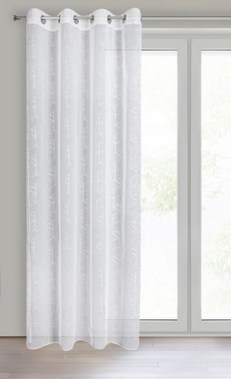 Dekorační vzorovaná záclona s kroužky ELSA bílá/stříbrná 140x250 cm (cena za 1 kus) MyBestHome