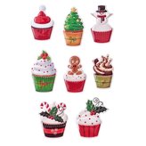 Naklejki puffy muffinki 8szt