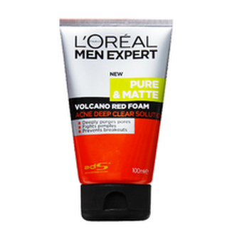 L´oreal MEN EXPERT Pure & Matt Volcano Red Foam - Čisticí pěna na obličej 100 ml pro ženy