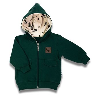 Kojenecká tepláková mikina s kapucí Nicol Bambi zelená - velikost 68 (4-6m)