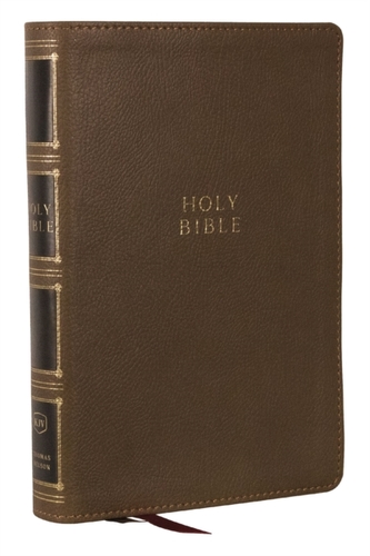 KJV Holy Bible: Compact Bible with 43,000 Center-Column Cross References, Brown Leathersoft w/ Thumb Indexing (Red Lette