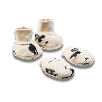 Kojenecký bavlněný set-capáčky a rukavičky Nicol Bambi - velikost Univerzální