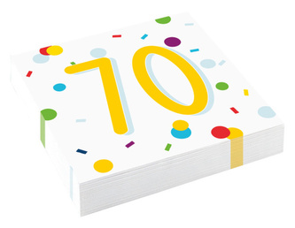 Papírové ubrousky Rainbow Confetti - Happy Birthday 70 - 20 ks