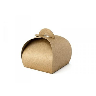 Dárkové krabičky kulaté hnědé 8 x 7 cm - 10 ks