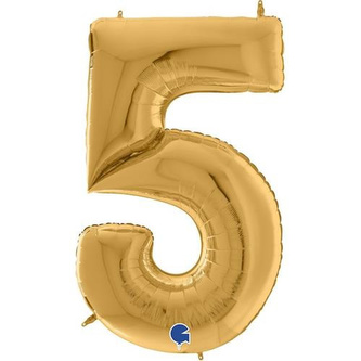 Foliová číslice - zlatá 5 - 163 cm