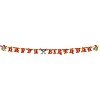 Party nápis Red Pirate Happy Birthday 230 cm