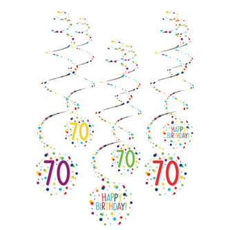 Závěsné spirály Rainbow Confetti - číslo 70 - 6 ks