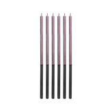 Dortové svíčky dlouhé Chrome lila 14,5 cm -  6 ks
